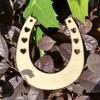12Pcs Wood Chip Shape Wood Creative DIY Wood Horseshoe Slices School Handmaking