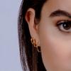 Trend Black/Gold Color Classic Stainless Steel Men Women's Hoops Earrings Minimalist Y2k Small Round Circle Piercing Ear Jewelry