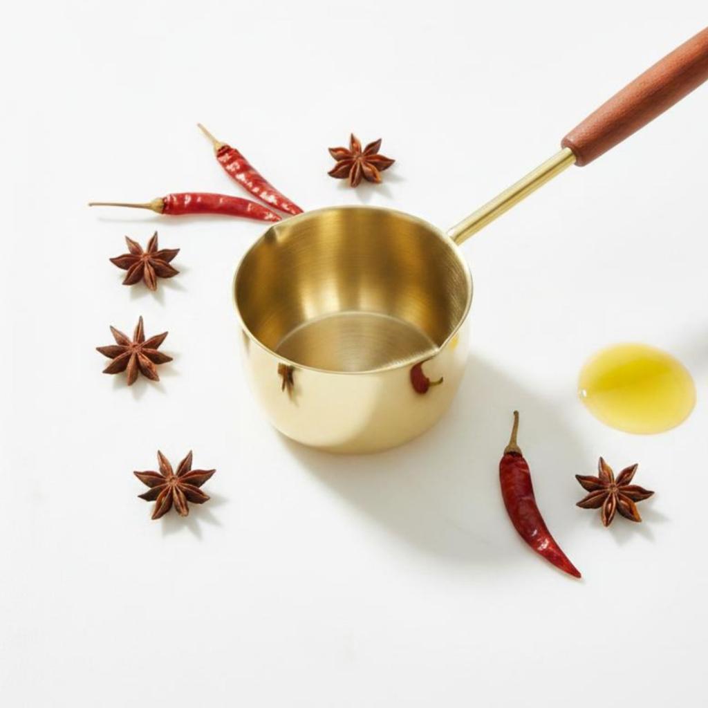 Oil Pot Thickened Body Long Handle Oil Pot Titanium Saucepan Flame-Resistant Proof Saucepan with Pour Spout Rust Resistant