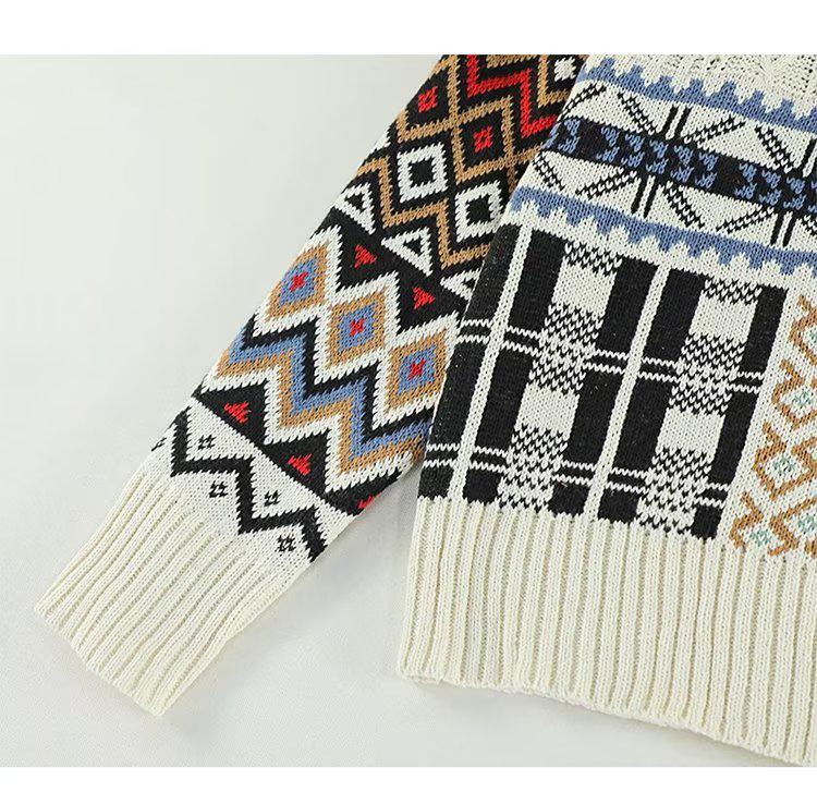 Men's Winter Plus Velvet Thick Knit Hong Kong Style Christmas Sweater - Loose Trendy Design for Couples