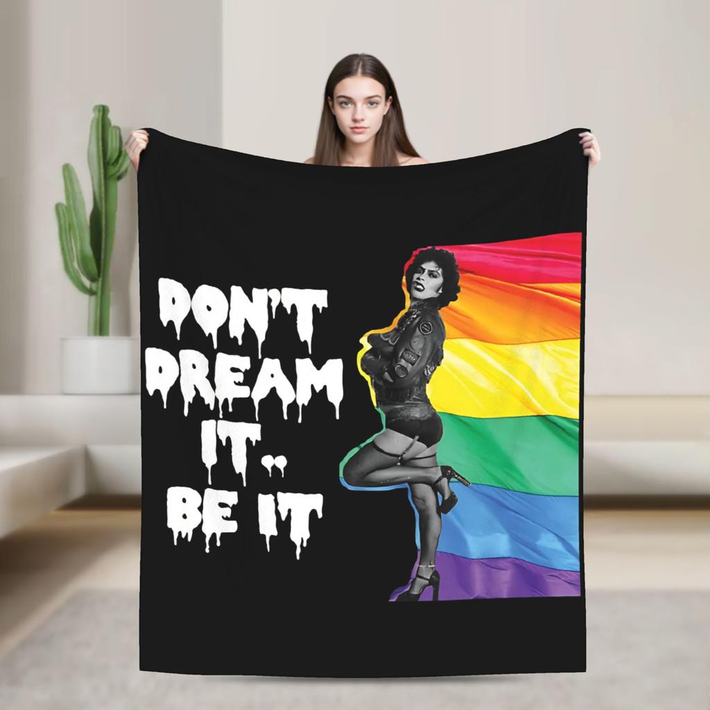 Frank N Furter Horror Movie Blanket The Rocky Horror Picture Show Flannel Warm Throw Blanket For Bedding Lounge Autumn/Winter