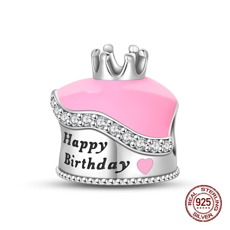 Original Charm Kupfer Palast Herzförmiger Rosa Perlen Charm Bead Passend für 3mm Original Armbänder für Damen DIY Feinschmuck Geschenke