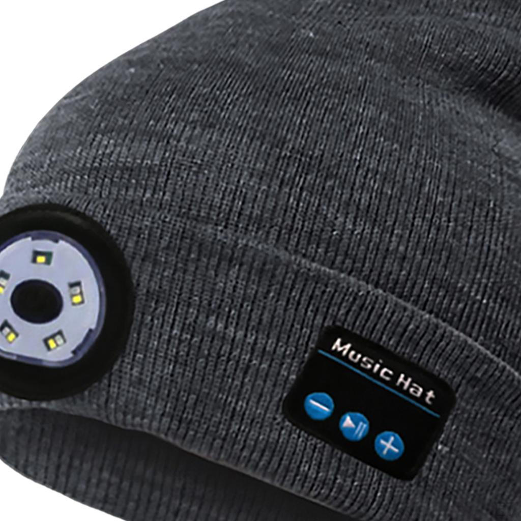 for Men Sports , Rechargeable Outdoor Hiking Flashlight Hat with Speaker Gifts Lovers