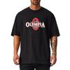 Mens Heavyweight Cotton Gym T-Shirt Loose Fit Round Neck Short Sleeve Fitness Workout