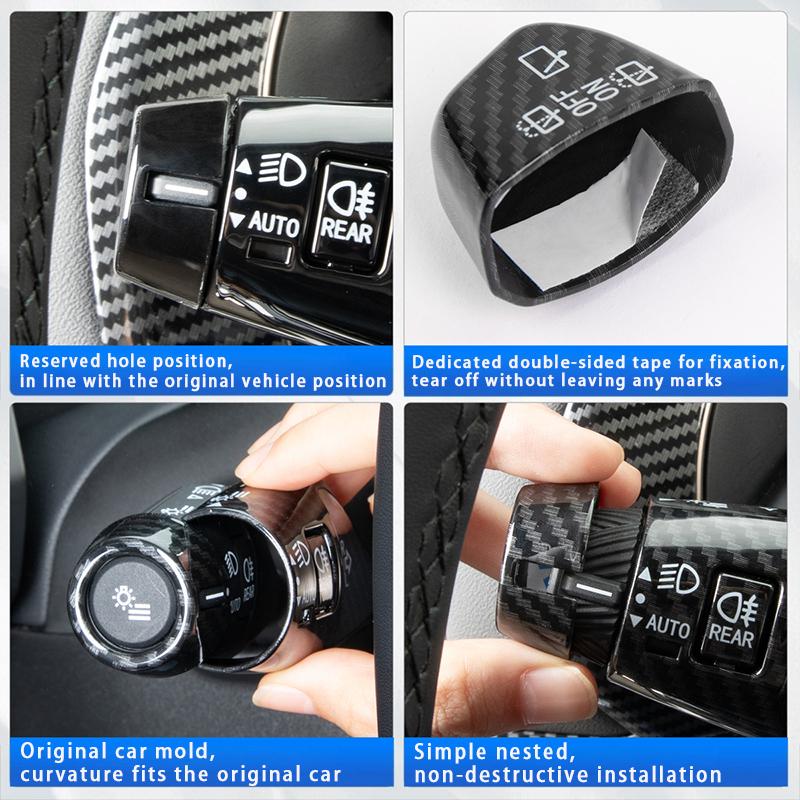 Car Turn Signal Wiper Lever Switch Cover Carbon Turn Signal Wiper Switch Lever Trim Cover For BMW X3 G45 2025