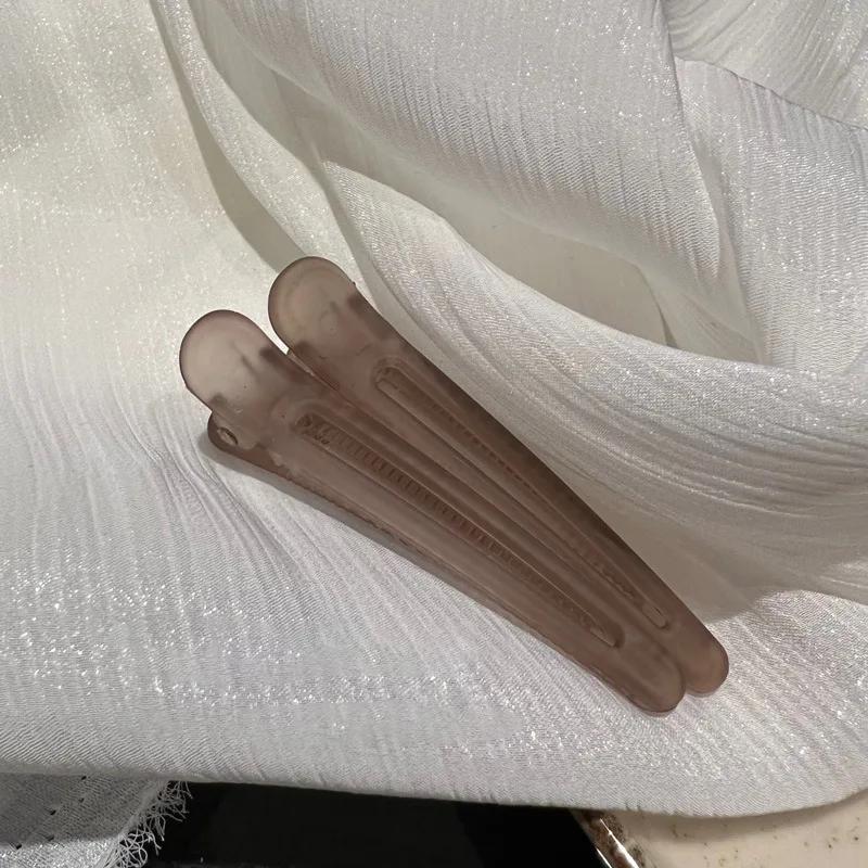 

2 шт. Красочные матовые зажимы-уточки для фиксации волос, заколки для челки, парикмахерские заколки, заколки-автоматы, головные уборы, модные аксессуары для укладки кофейный