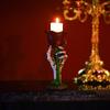 Spooky Gothic Style Skull Candle Holders Resin Skeleton Hand Skeleton Hand Ghost Festival Rose Flower Candlestick Holder Bedroom
