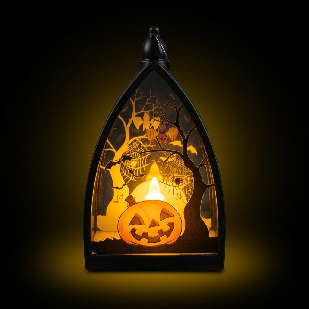 Halloween Decorations Pumpkin Ghost House Skull LED Candles Set 6 Pack Handheld Outdoor Props