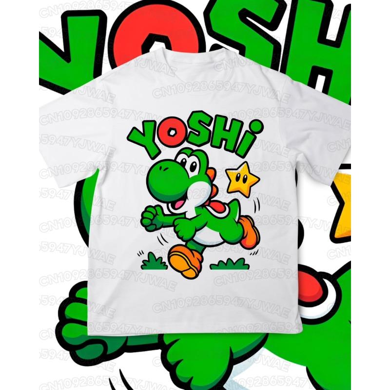 Boys Girls Family Kids T-shirt Tops Summer Cartoon Yoshi Men's Women's Short Sleeve T-shirt Tops