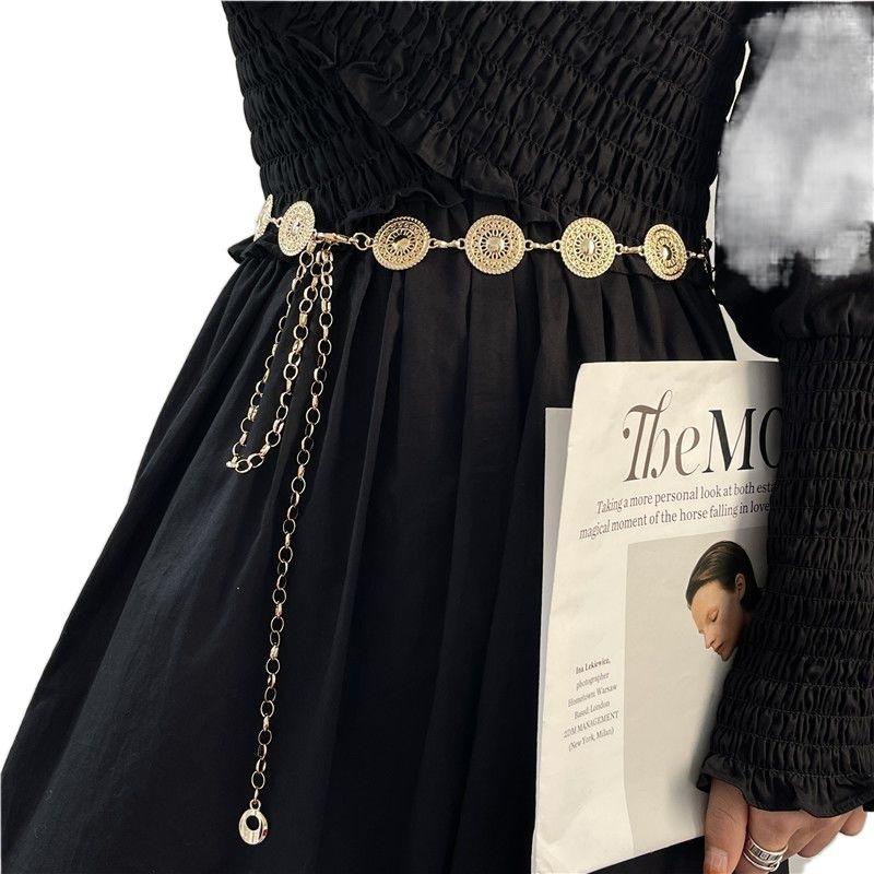 Metal Luxe Vintage Waist Chain For Women With Beautiful Decorative Elements And Stylish Colors