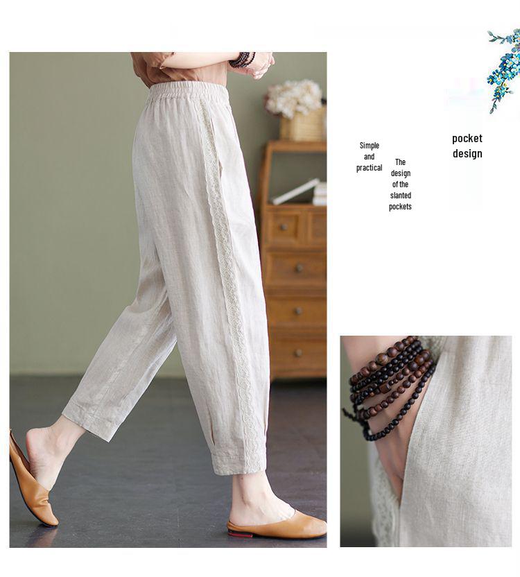 Women's Summer Cotton-Linen Harem Pants 2025: Slimming, Loose, Cropped, Plus-Size