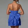Women's Fashionable And Elegant Sexy Jacqard Strapless Bow Dress