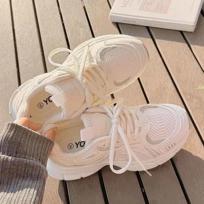 Fashion Platform Women's Sports Shoes 2025 Hot Sale Ladies Shoes Lace-up Woman Sneakers Fashion Mesh Outdoor Breathable Casual Sneaker