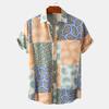 2022 Summer Men's Short Sleeve Floral Shirt - European and American Style