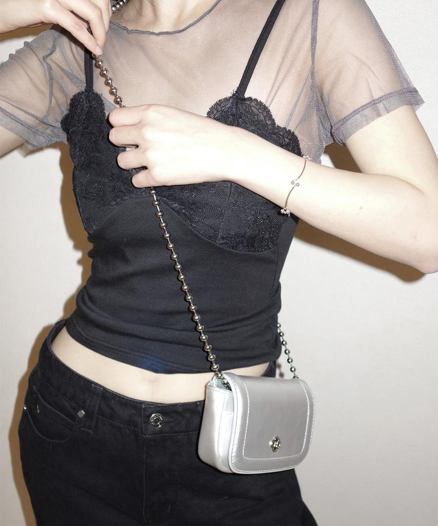 Heeari Poppy Chain Mini Bag_Silver