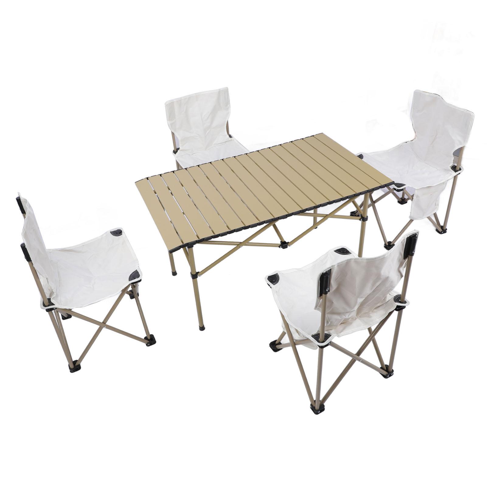 

Набор складных столов и стульев для кемпинга из алюминиевого сплава, портативный, эргономичный, выдерживает нагрузку 330,7 фунта, стабильный