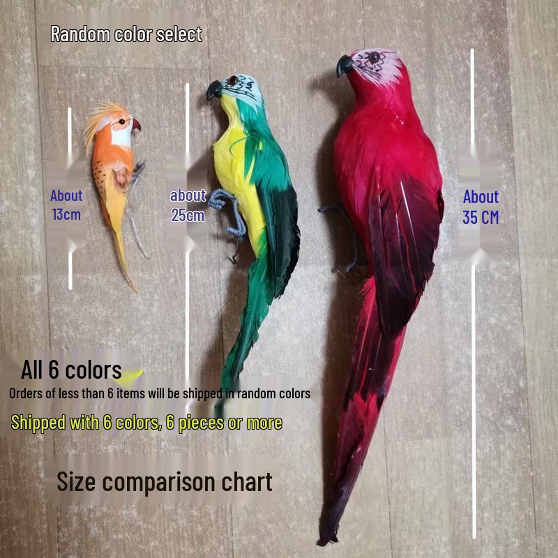 Small Parrot Foam Bird for Garden & Plant Decorations