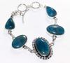 Decent Blue Apatite 925 Silver Plated Bracelet 8.5" Festive Look Jewelry U8B49