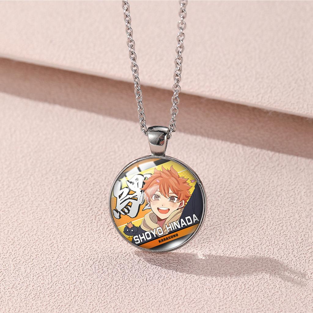 Quality Premium Hinata Shoyo Anime Necklace With Gemstone Style For Trendy Fashion Lovers