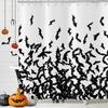 Perdea de duș de Halloween Liliac Negru Model Înfricoșător de Halloween Perdea de Duș Înfricoșător Liliac Perdea de Baie Decor Baie cu Cârlige