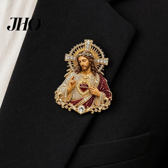 Christian Faith Brooch Sacred Heart of Jesus Brooch, Confirmation Souvenir Accessory with Enamel Pin Pin, Catholic Lapel Inspirational Gift