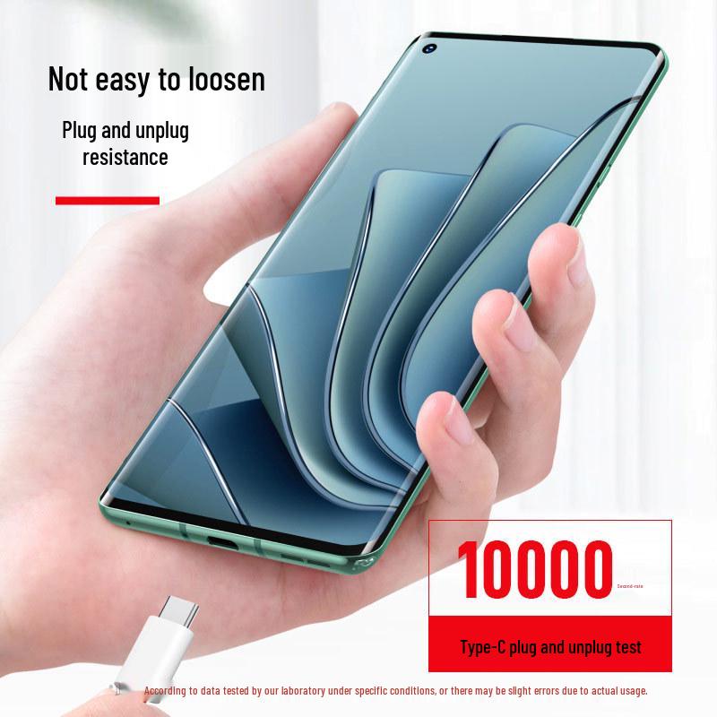 Dual-Head Type-C PD Fast Charge Cable, Compatible with OnePlus DASH 65W Charger for Models 10/9T/9/8T/8Pro.