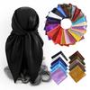Classic solid color silk scarf women's trend versatile shawl simulation silk bag headscarf 90cm square scarf