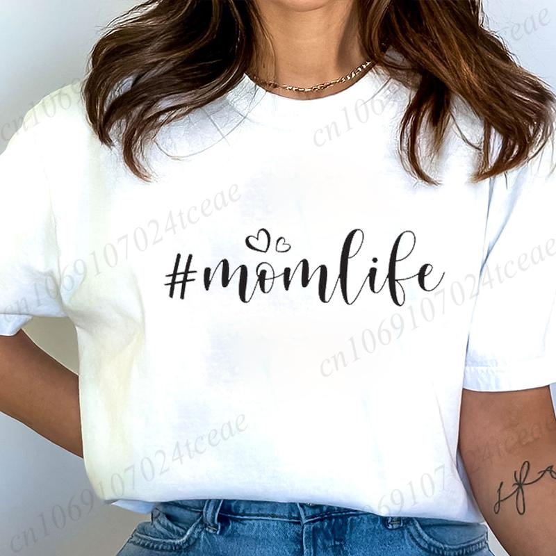 Women Fashion T Shirt Mom Life Print Funny Tops Womens Casual TShirt Tops blessed mama Tee mom of boys Aesthetic Mom Clothes