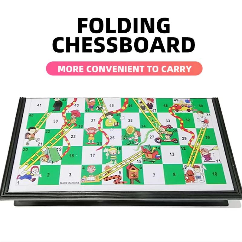 Desktop Foldable Snake Ladder Board And Game Family Chessboard Portable