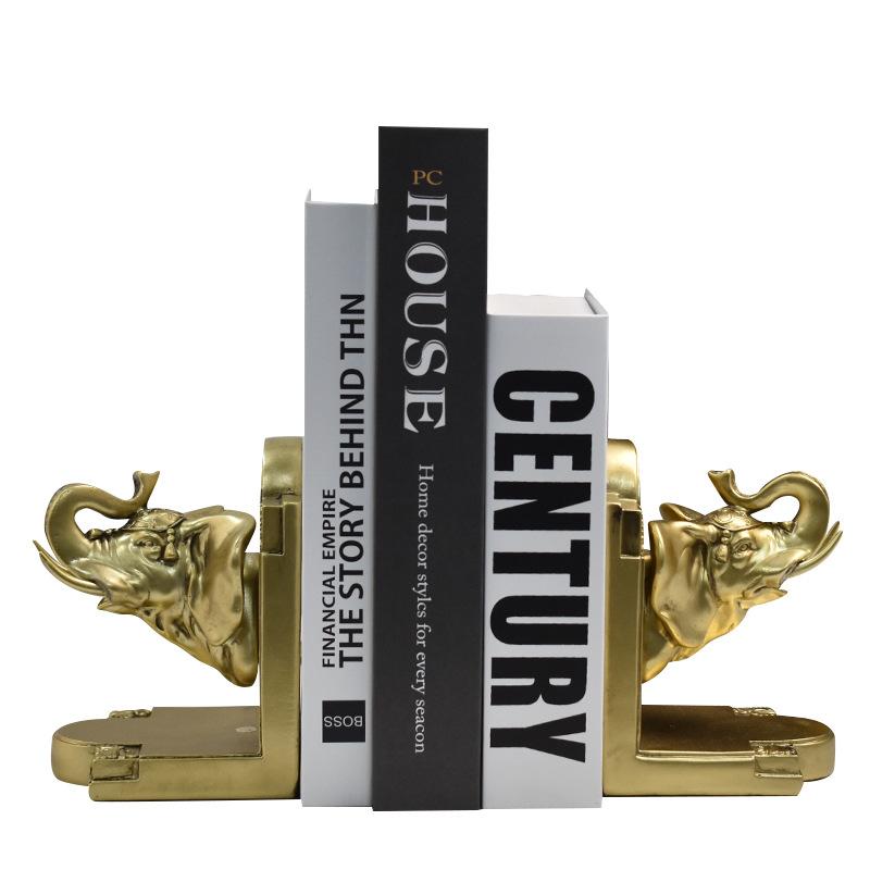 Imitation Copper Tiger Head Book Push Bookend Resin Handicraft Ornament Model Room Office Animal Decoration
