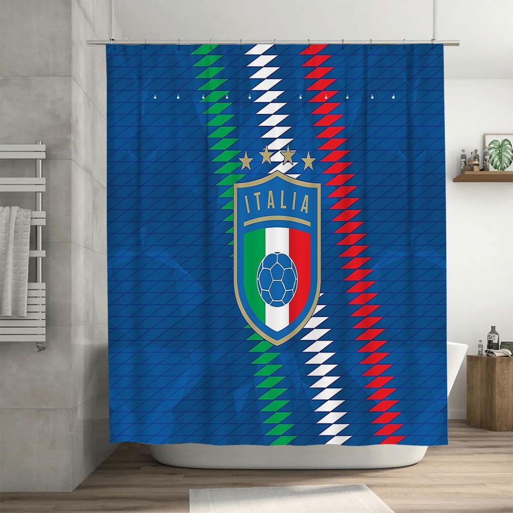 Italy Flag Shower Curtain Italian National Team Sports Decor Bathroom Fabric Waterproof Home Decor