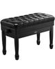 Adjustable Piano Keyboard Bench Storage Padded Seat Wooden Bookcase Stool 750x360x515mm