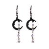 Gothic Vintage Moon Drop Earrings, European Halloween Statement Jewelry