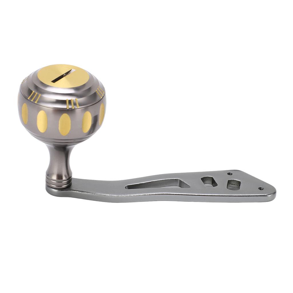 Fishing Reel Handle Metal Power Handle Knob Grip Replacement with Assembly Parts for Baitcasting Drum ReelGold Gray
