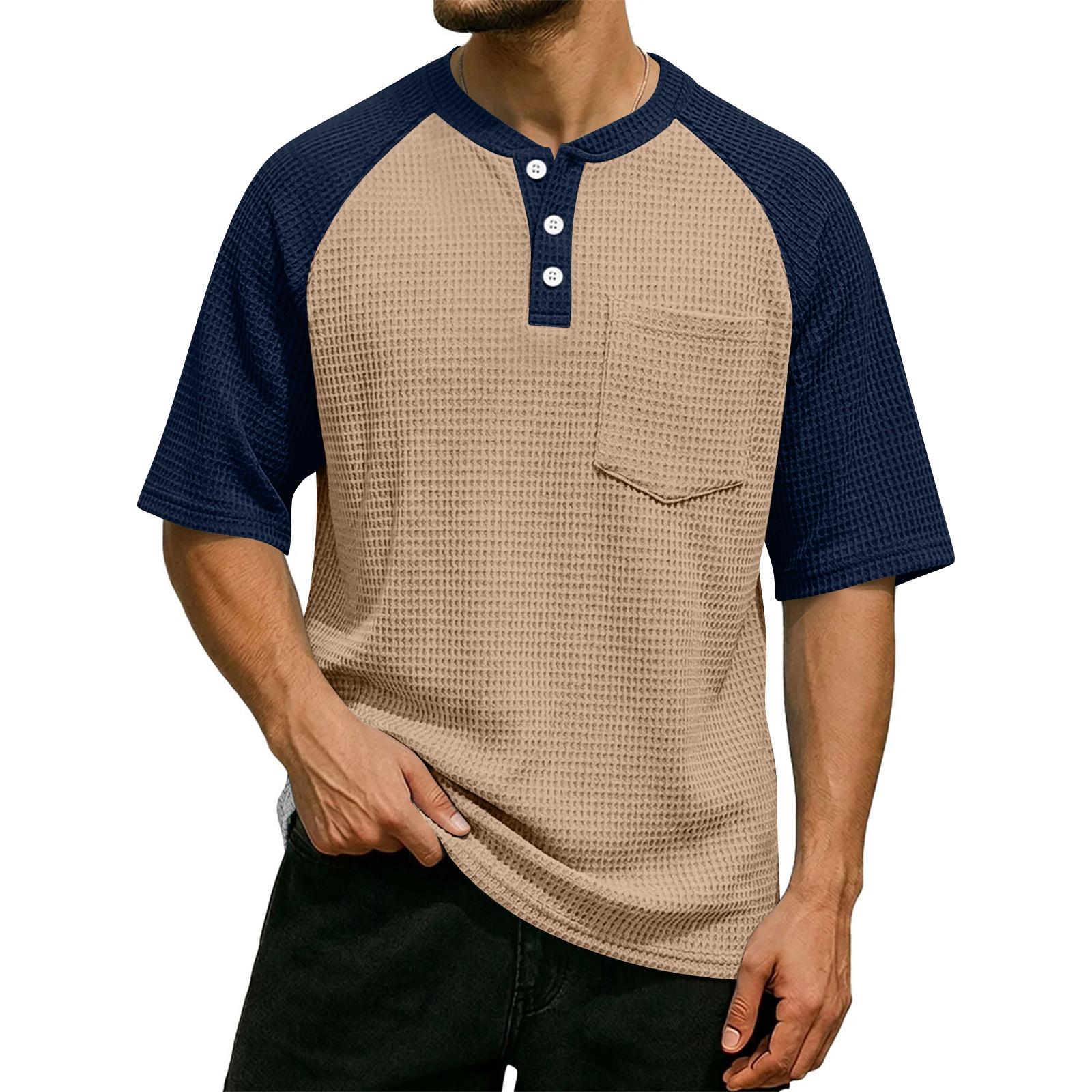 

Men s Casual Short-Sleeve Shirt With Button-Down Collar XXL