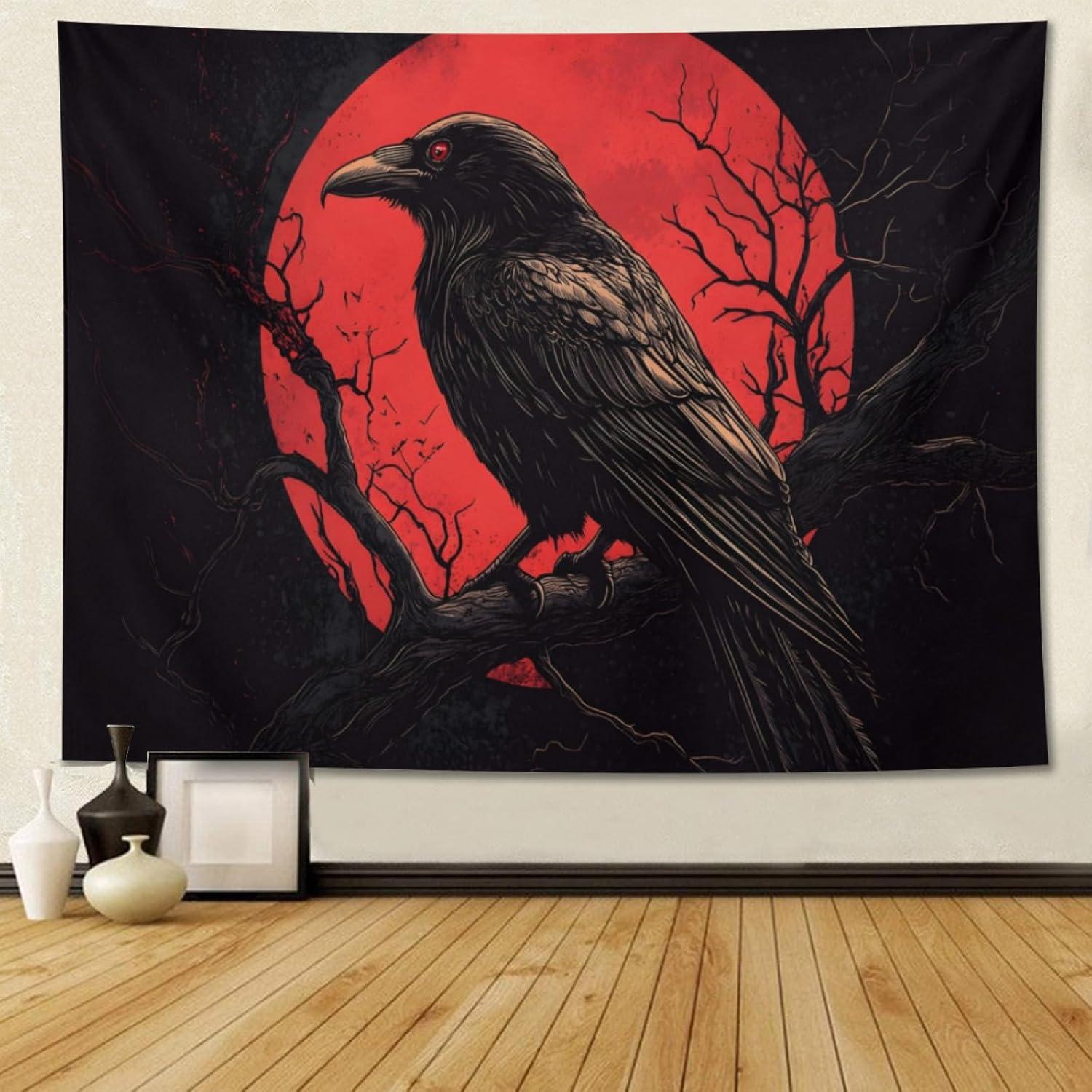 Tapestry zkpefeh tree raven moon raven 75x100 чёрный