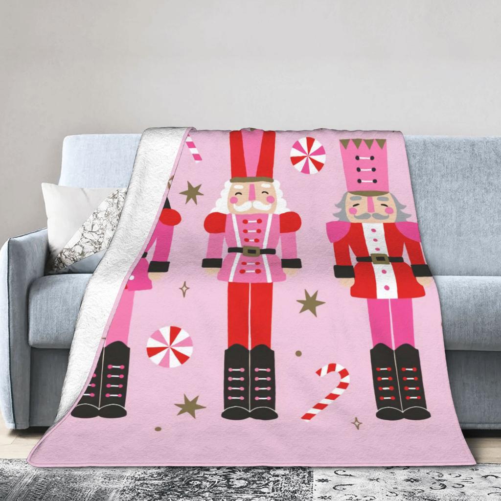 Christmas Nutcracker Flannel Blankets Spring  Soft Throw Blanket for Girls Boys Living Room Print Bedspread Sofa Bed Cover