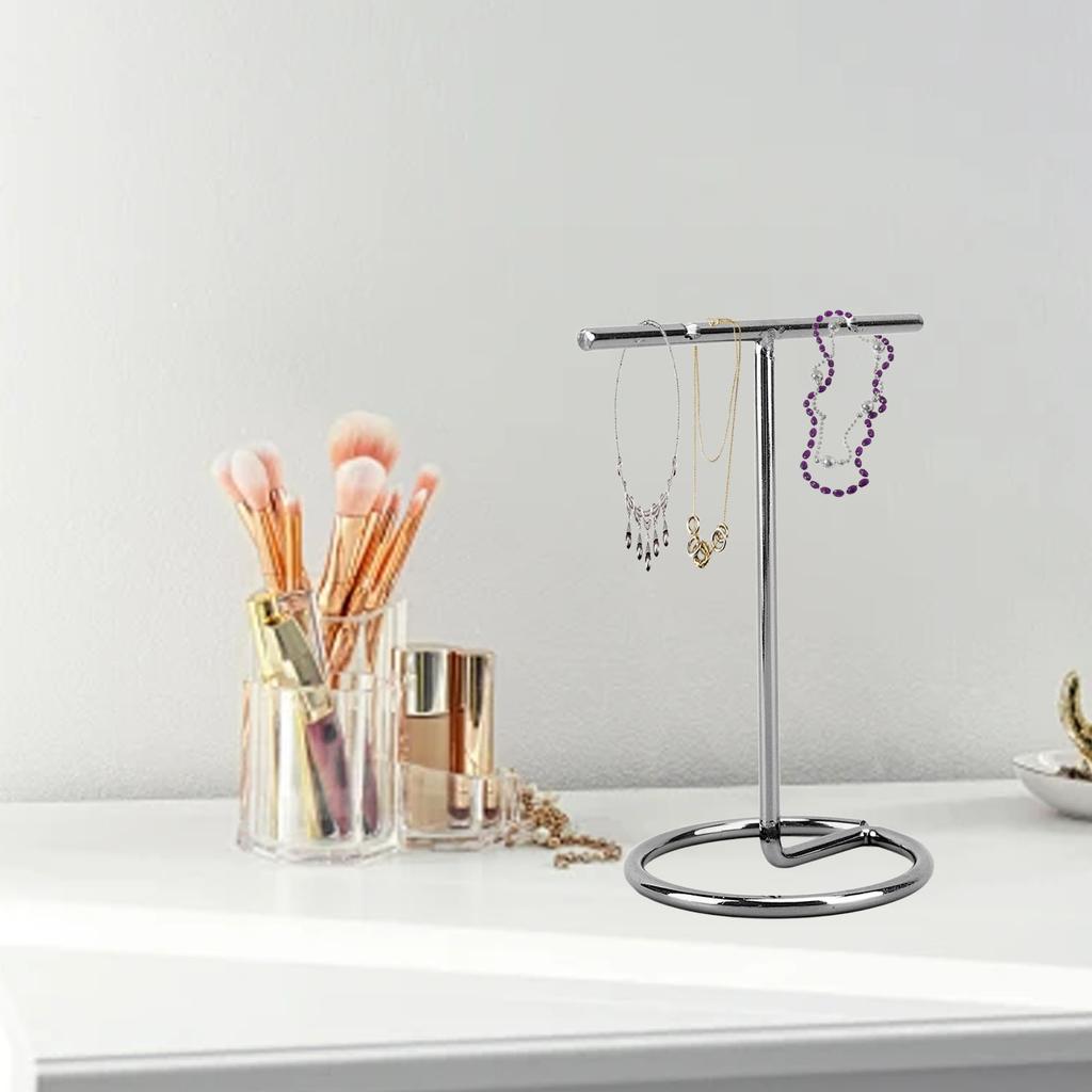 4pcs T Shaped rring Display Stand Jewellery Display Stand Photo Props T Shape Slotted Necklace Stand for Store Closet