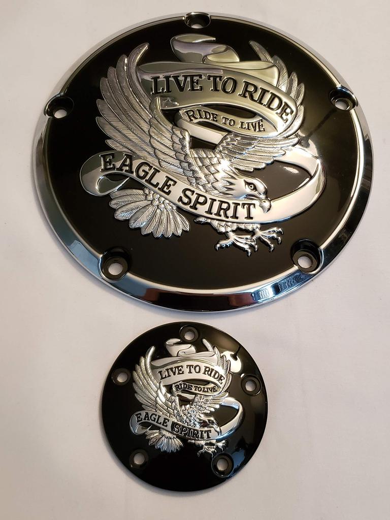 Gloss Black Live to Ride Derby Cover and Ignition Timing