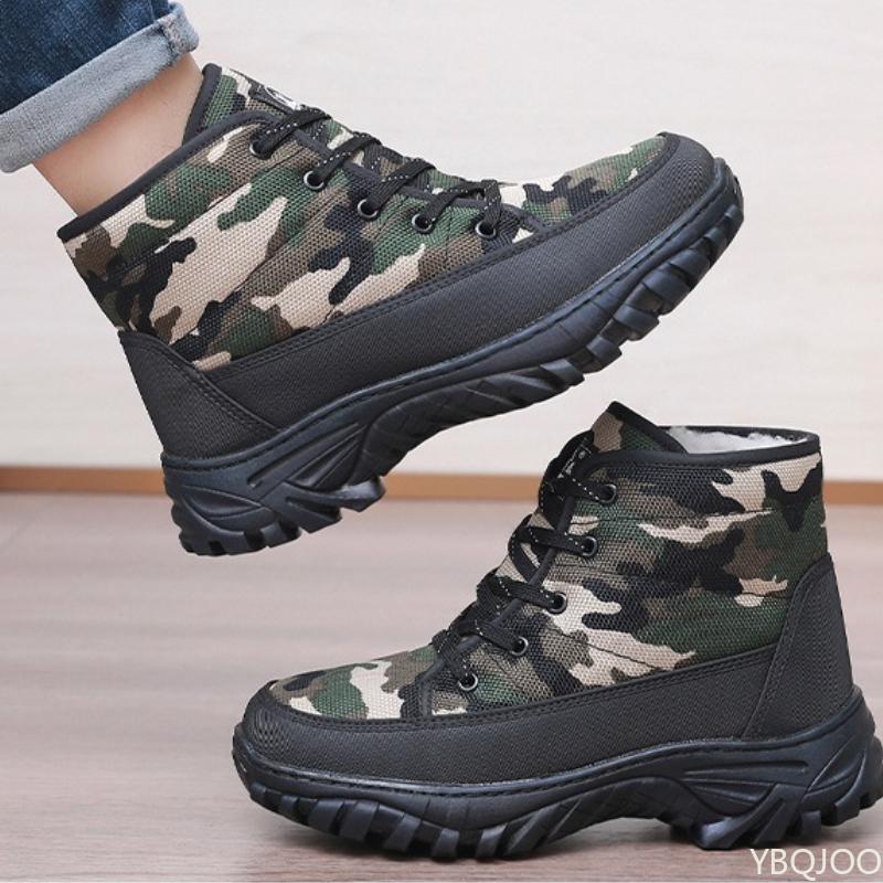 Fashion Men's warm thick outdoor cotton shoes high top cold resistant simple comfortable wear-resistant anti slip men's shoes