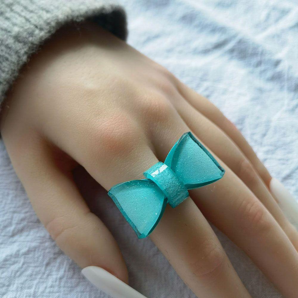 Geometric Sweet Resin Casual Women Girls Korean Style Ring Fashion Jewelry Bow Ring Finger Ring