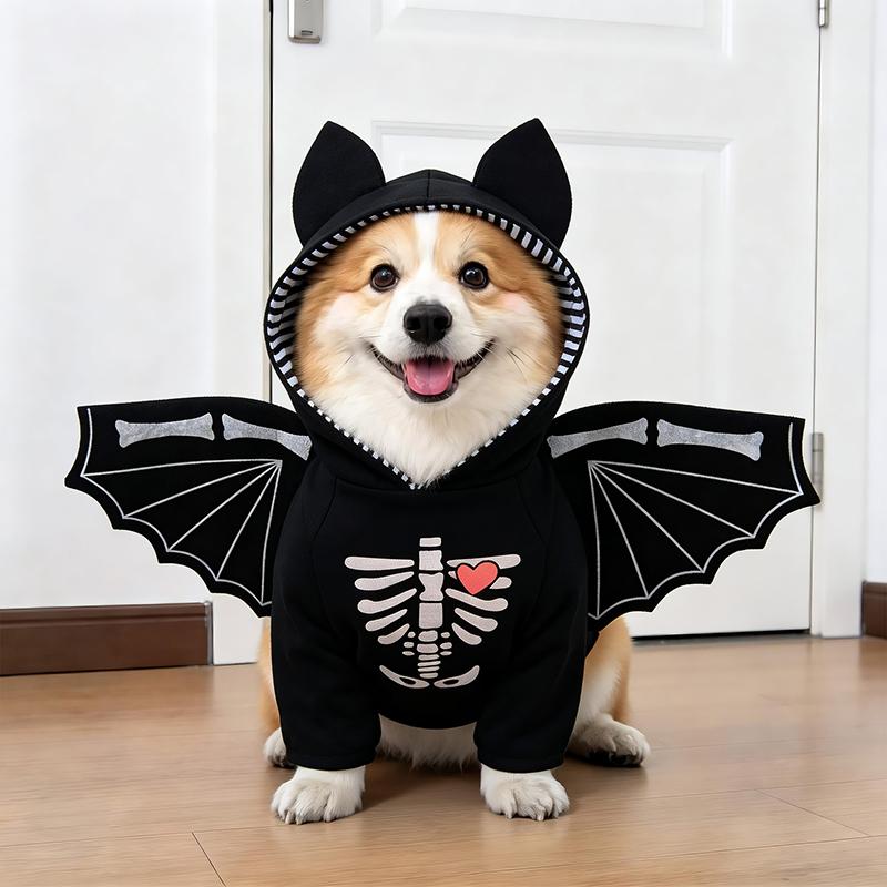 Funny Halloween Pet Dog Cosplay Costume with Wig & Foam Toy Knife, Cute Transformed Outfit for Small Medium Dogs Holiday Party