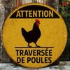 Vintage French Chicken Coop Metal Poster, Wall Art for Fence  English: Vintage French Chicken Coop Metal Poster, Wall Art for Fence