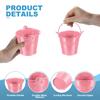 PATIKIL x Small Metal Buckets with Pack of 6 Mini Galvanized Buckets for Party Pink 2.7" 2.3" Handles, Crafts, Favors, Decorations,