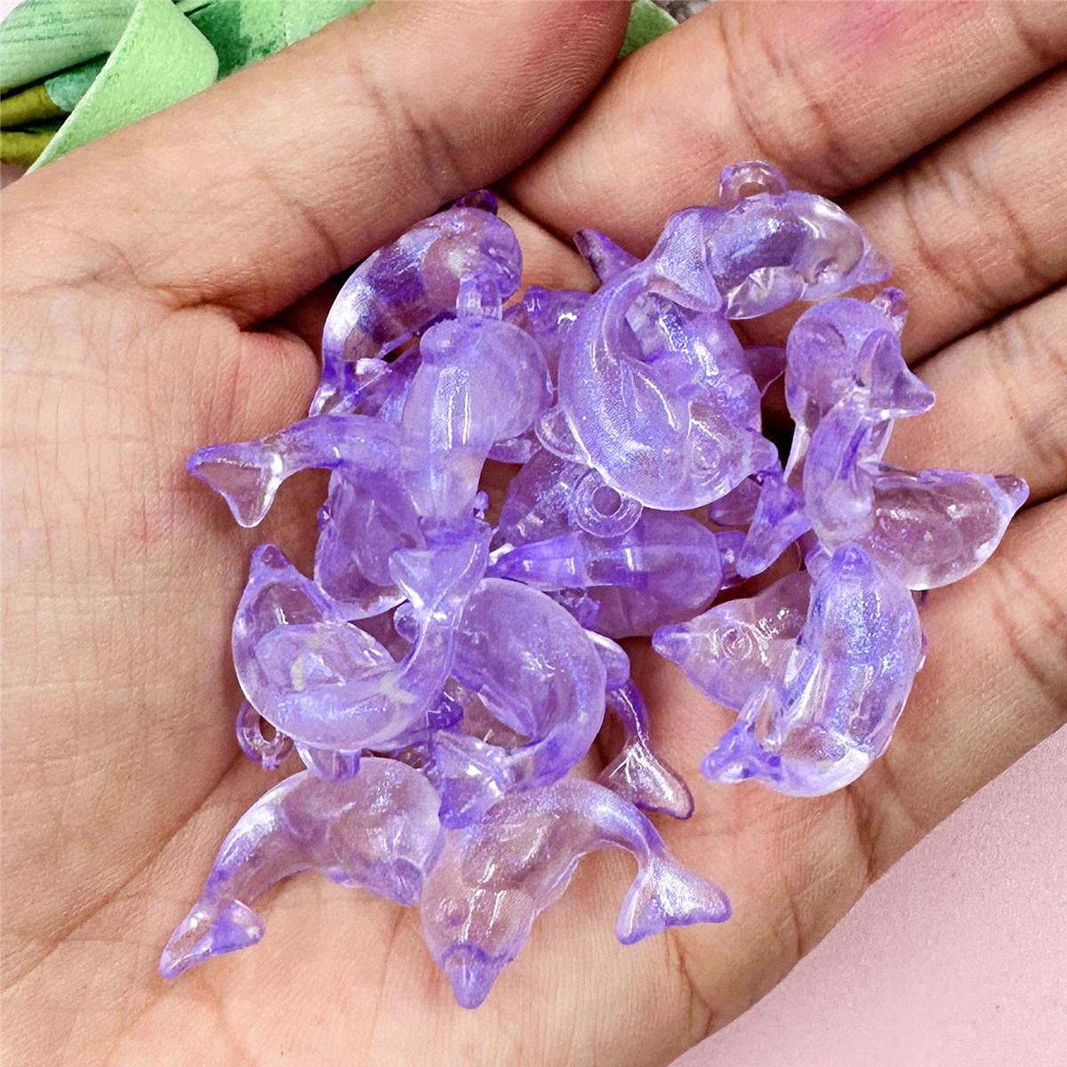 

Свободные бусины 20 шт. ювелирные аксессуары ожерелье своими руками 15,6*20,5 мм акриловые браслеты мода для изготовления ювелирных изделий в форме дельфина фиолетовый