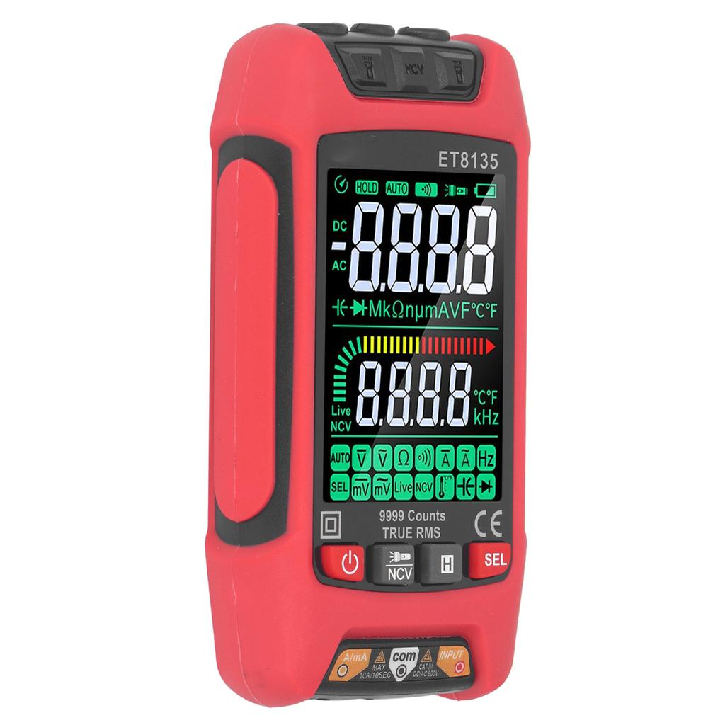 Digitales Multimeter 9999 Zählwerte Farbbildschirm AC Strom Spannung Widerstandsmessgerät mit Hintergrundbele