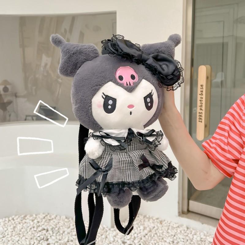 Cute Kuromi Melody Plush Backpack For Girls Travel And Casual Use