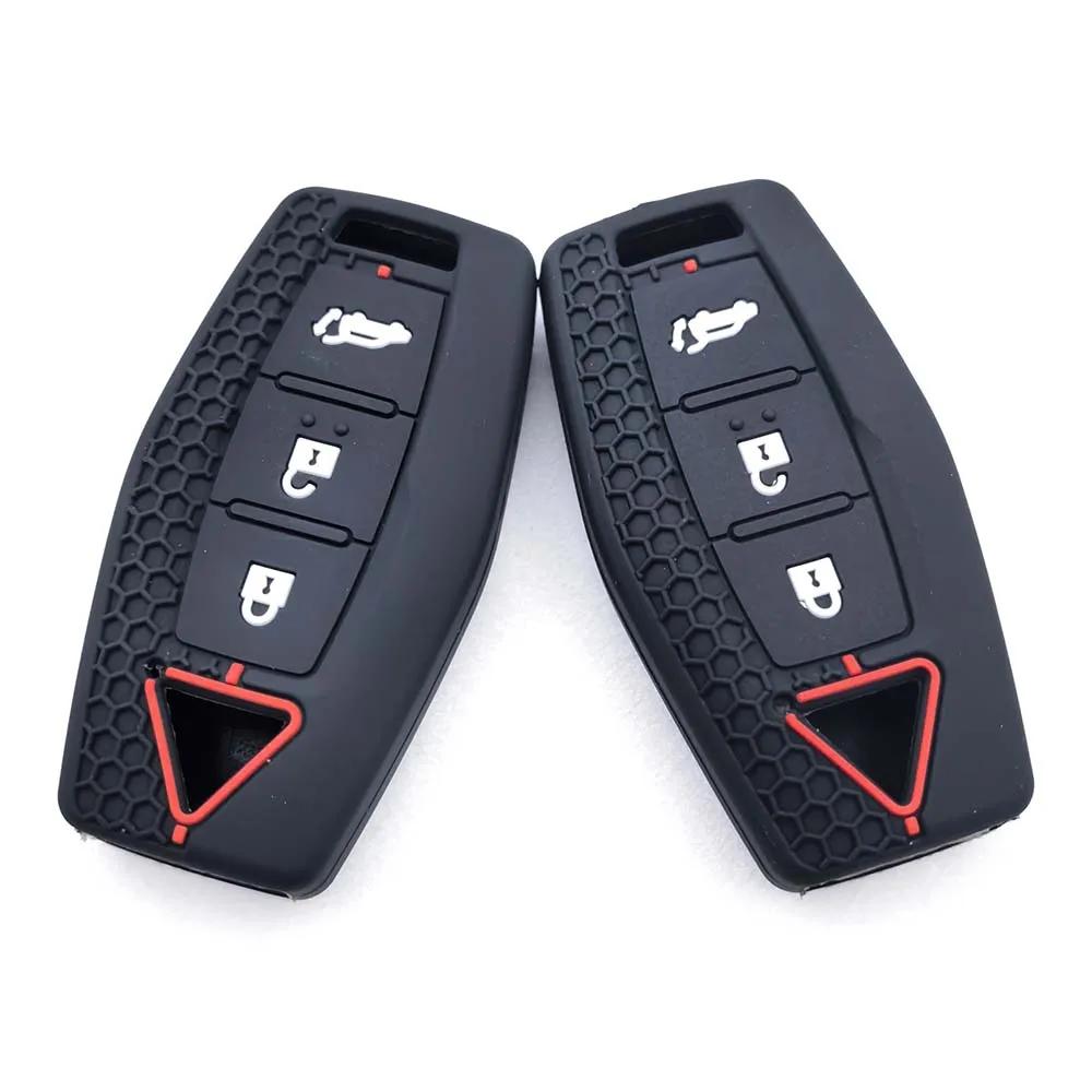 New Silicone Car Remote Key Case Cover Keychian Fob Holder For Mitsubishi Outlander Holder Protection Accessories