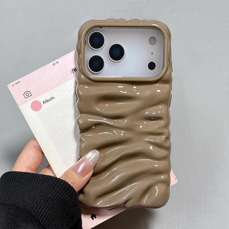 

Простий Популярний 3D Кремовий Текстурний Чохол для Телефону Для iPhone 17 Pro Max 16 15 14 Plus 13 Глянцевий ТПУ Задня Кришка Корпус iPhone 15 хакі