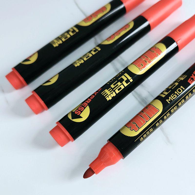 Large Capacity 10-Pack Single Round-tip Marker Pens for Line Marking and Journals